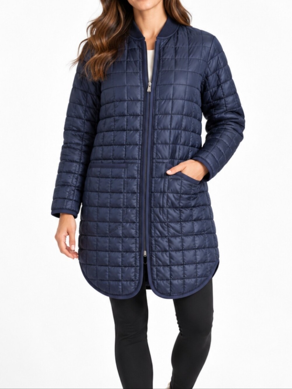 Athleta Grandview Primaloft Long Quilted Jacket Navy Size Small - Picture 11 of 11